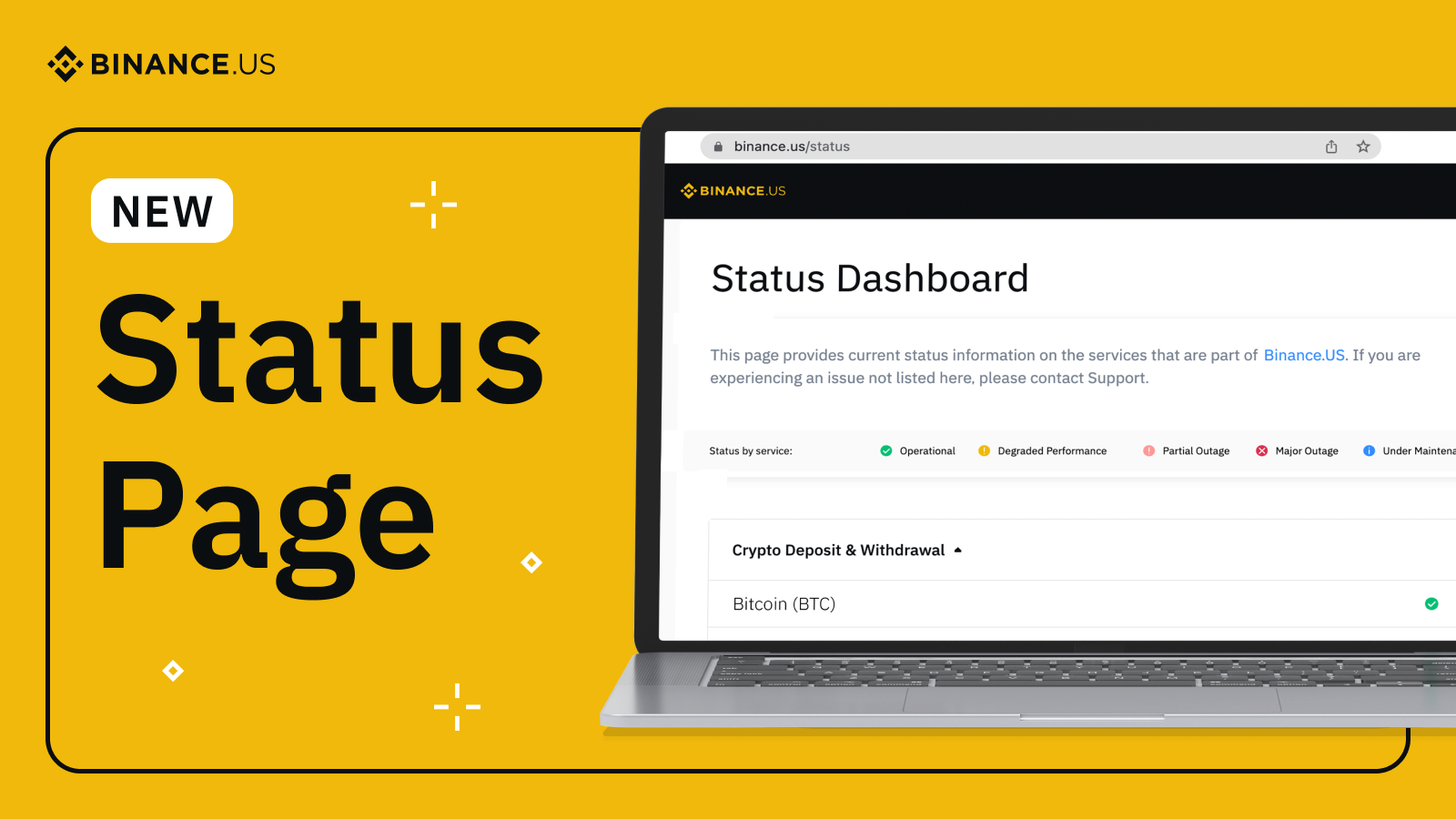Binance.US Releases Live ‘Status Update’ Webpage for Wallet Status, Scheduled Maintenance & Other Updates.